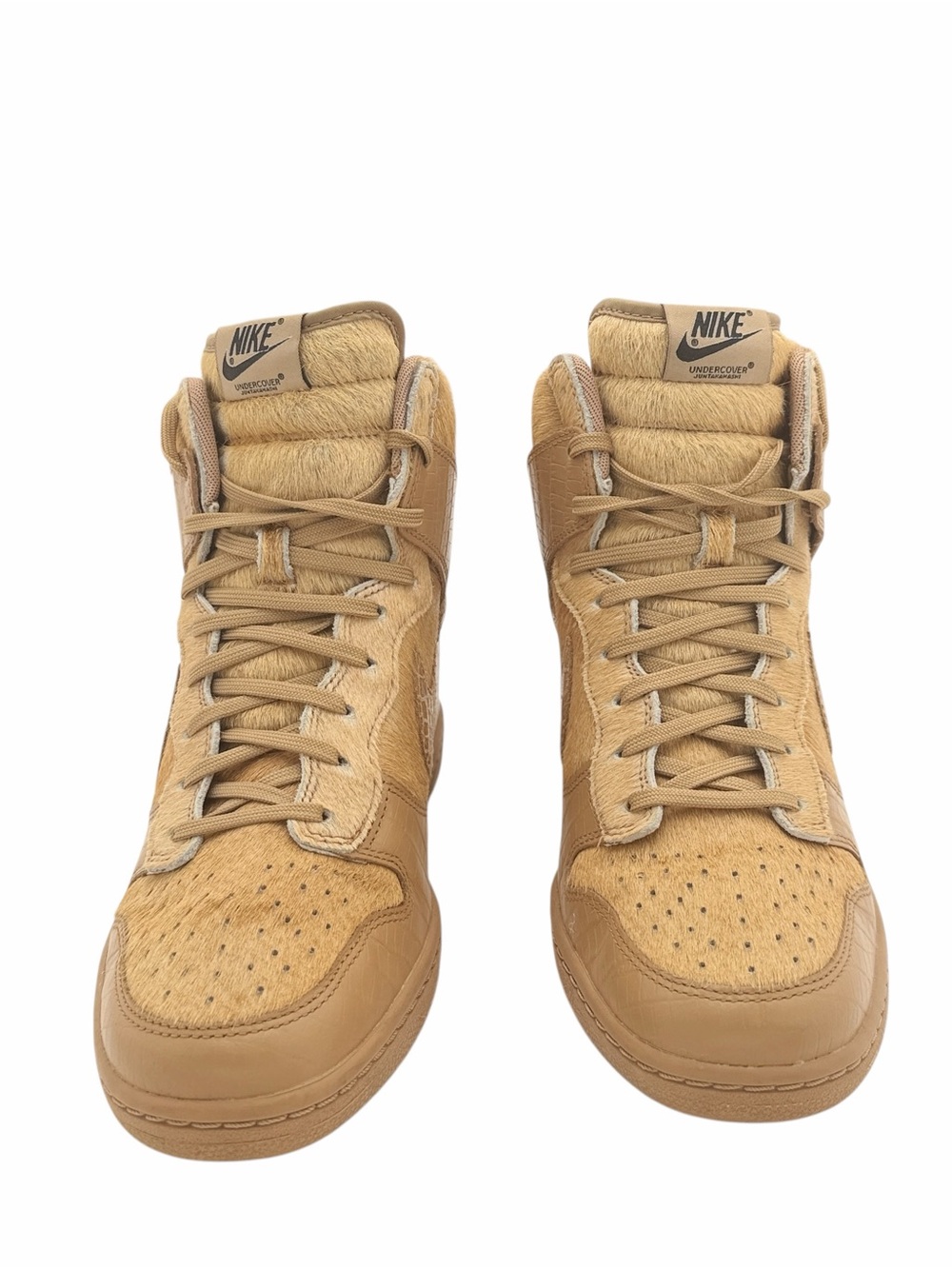 Nike x Undercover Dunk Sky Hi SP Wedge Pony Hair Tan/Brown Women’s US Size 10 - Picture 2 of 16